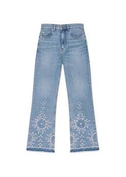 Broderie Anglaise Denim Betzy Cropped>Ganni New
