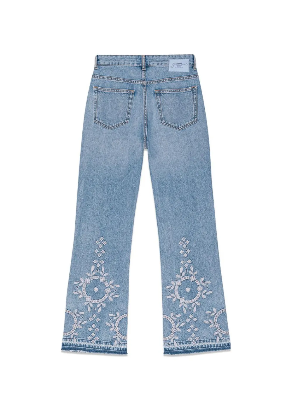Broderie Anglaise Denim Betzy Cropped>Ganni New