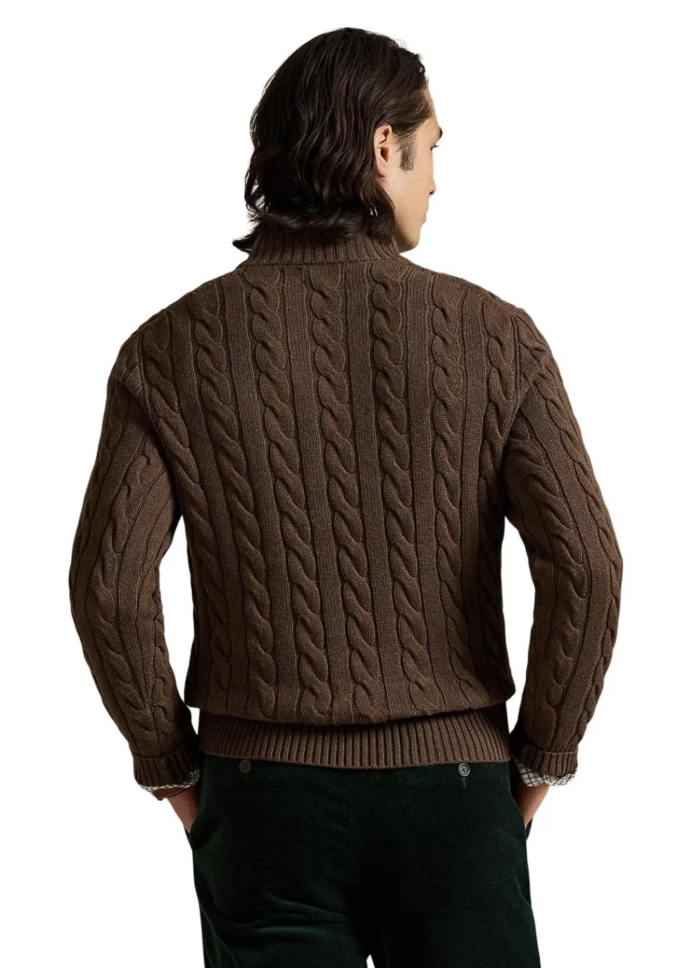Cable Knit Cotton Quater Zip Sweater>Ralph Lauren New