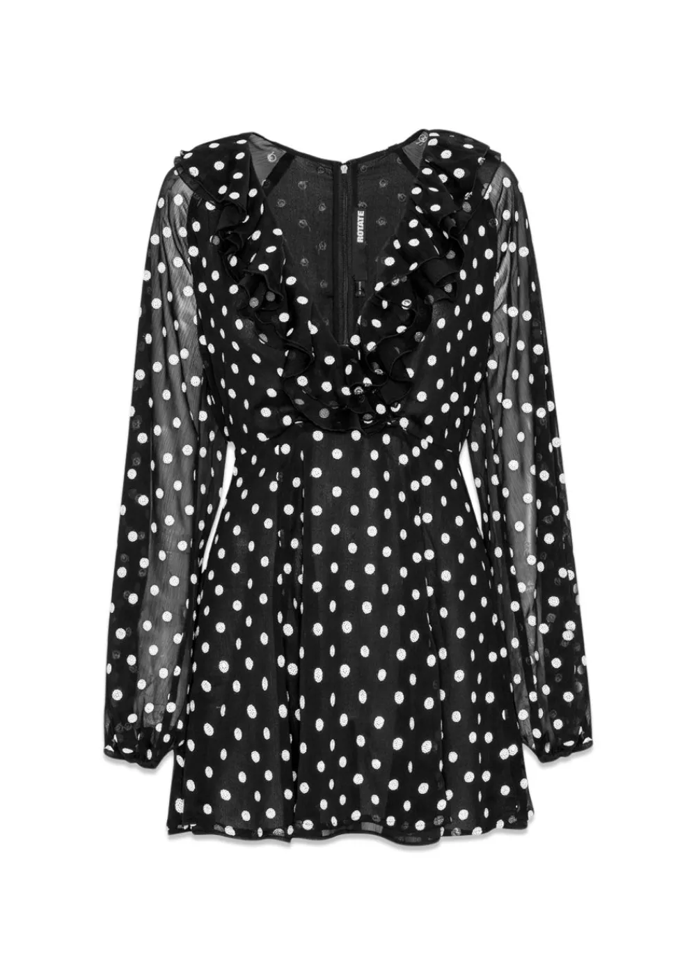 Chiffon Ruffle Mini Dress>Rotate Clearance