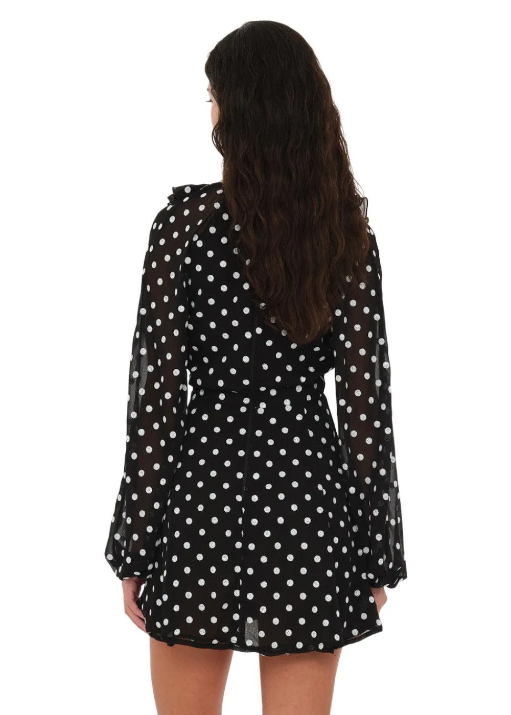 Chiffon Ruffle Mini Dress>Rotate Clearance