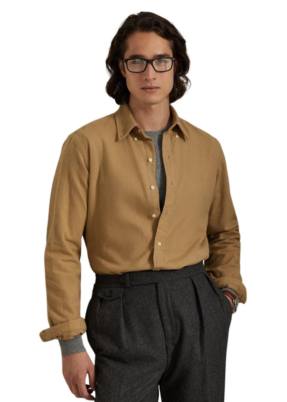 Custom Fit Brushed Flannel Shirt>Ralph Lauren Outlet