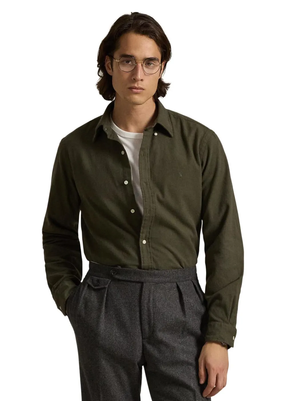 Custom Fit Brushed Flannel Shirt>Ralph Lauren Sale