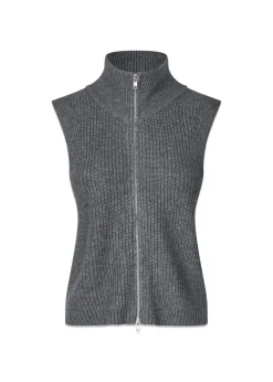 Fave Knit Zip Vest>Oval Square Outlet