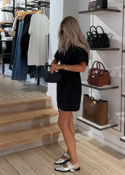 Feminine Buckle Ballerina Metallic></noscript>Ganni Sale