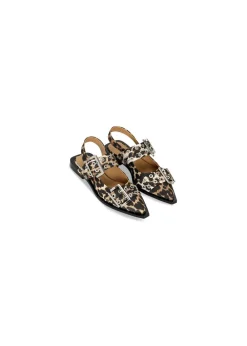 Feminine Buckle Ballerina Satin Print><noscript><img width=