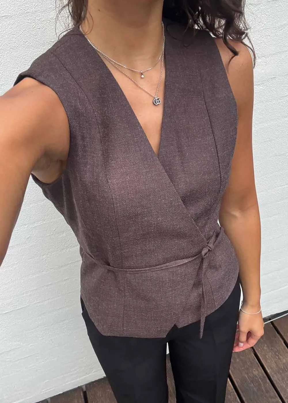 Samara Melange Waistcoat>Neo Noir Sale