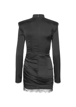 SATIN RUCHED MINI DRESS>Rotate Best