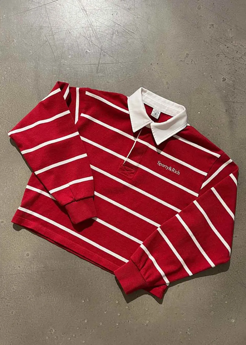 Serif Logo Cropped Rugby Polo>Sporty & Rich Best