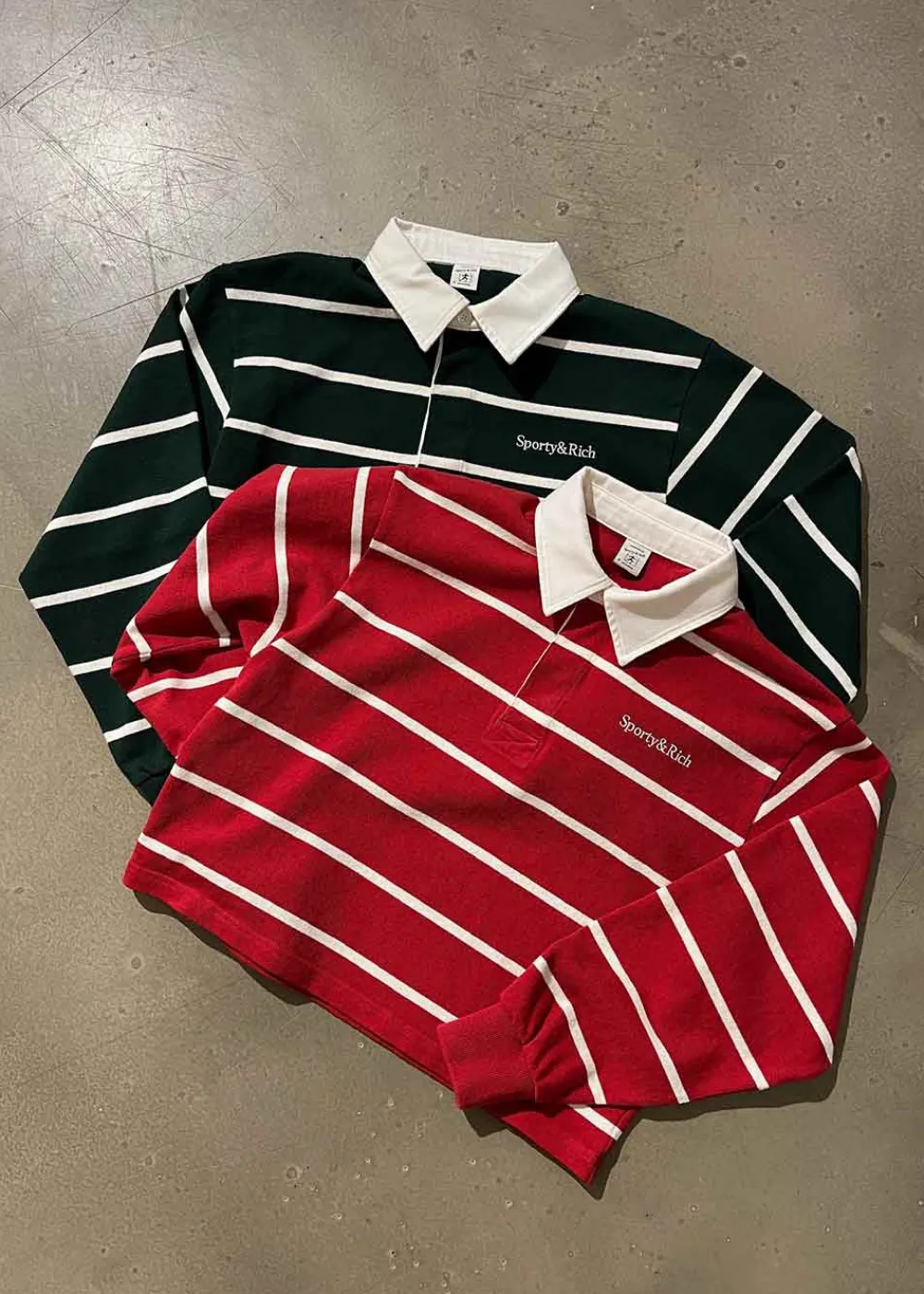 Serif Logo Cropped Rugby Polo>Sporty & Rich Best