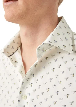 Slim Drink Print Poplin Shirt><noscript><img width=