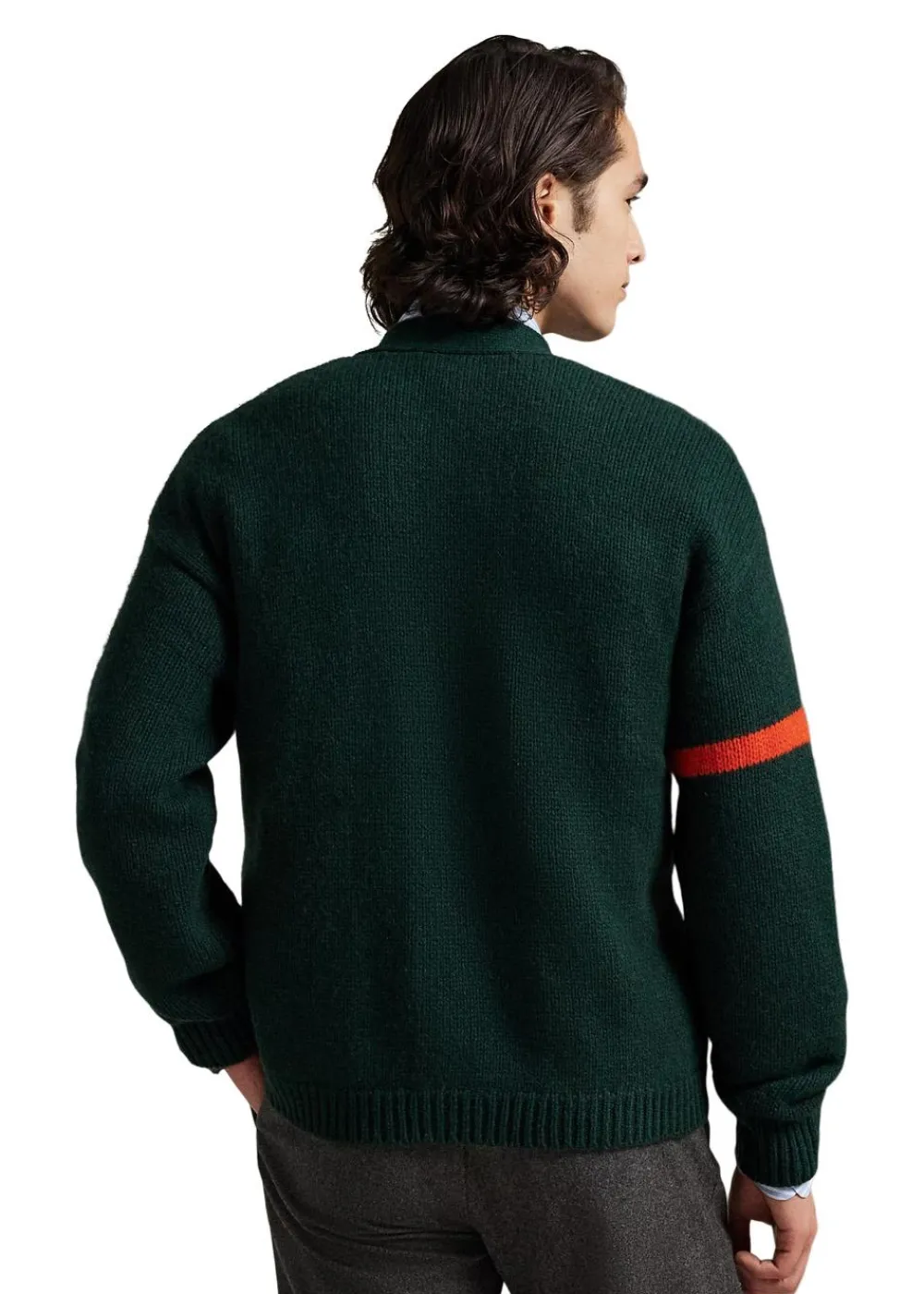 Wool V-Neck Letter Cardigan>Ralph Lauren Clearance