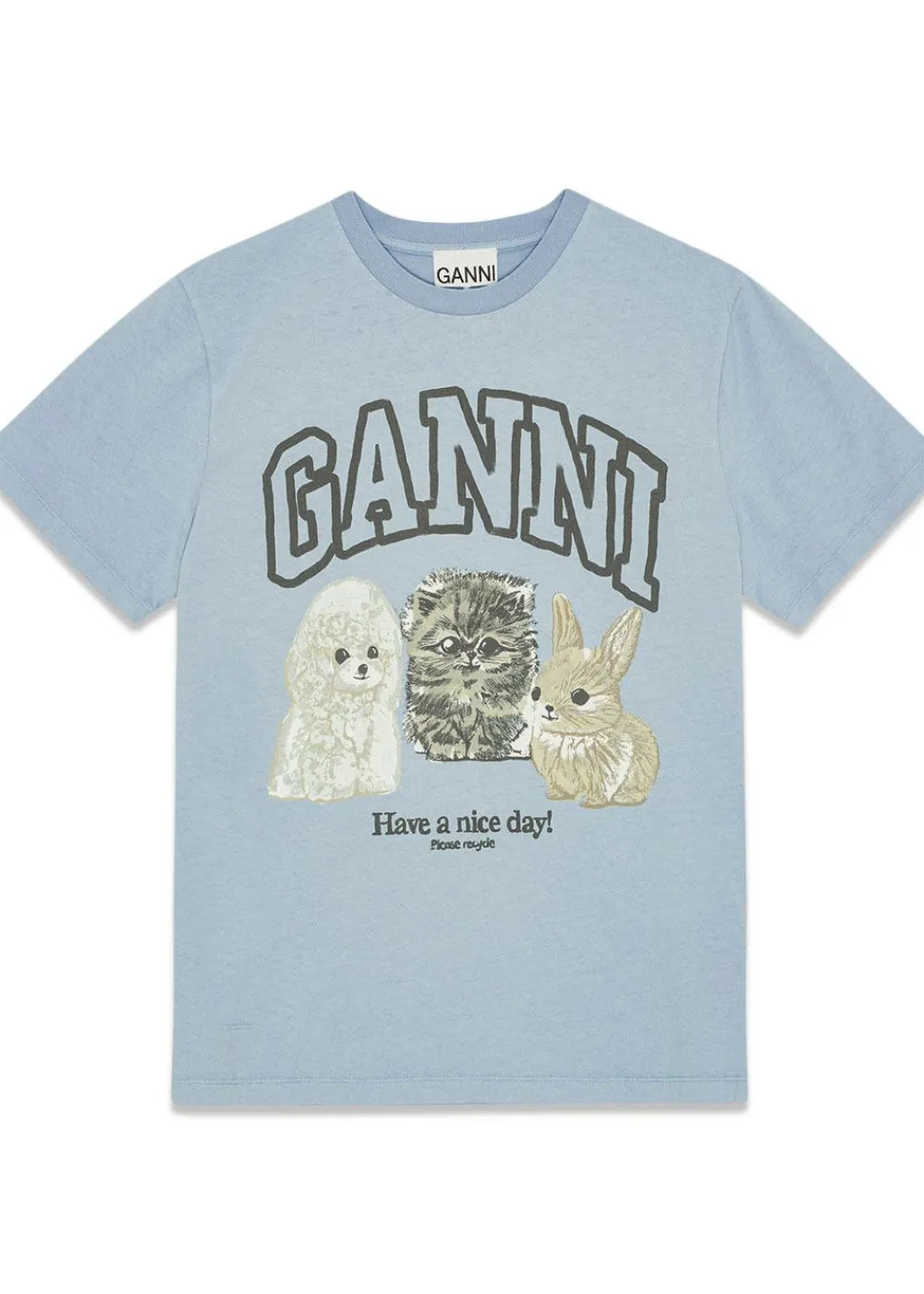 Basic Cotton Jersey Animals Relaxed T-shirt>Ganni Best