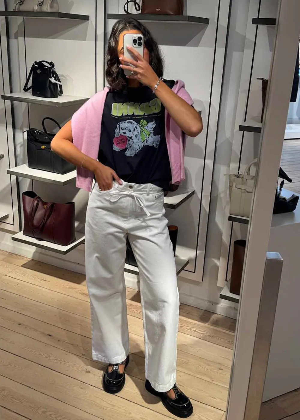 Basic Cotton Jersey Neon Puppy T-shirt>Ganni Outlet