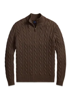 Cable Knit Cotton Quater Zip Sweater>Ralph Lauren New