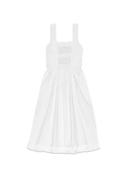 Cotton Poplin Midi Strap Smock Dress><noscript><img width=