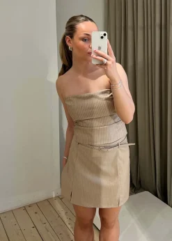 Donte Melange Pinstripe Skirt>Neo Noir Hot