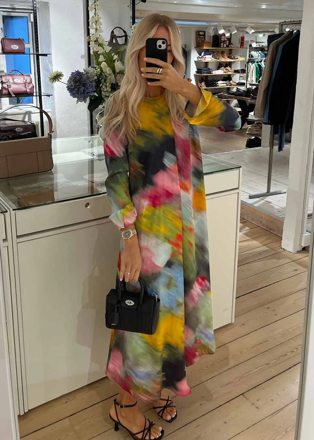 DRAPED ASYMMETRIC MIDI DRESS>Stine Goya New