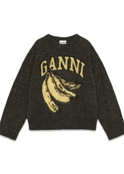 Fine Brushed Alpaca Banana Oversized O-neck></noscript>Ganni Clearance