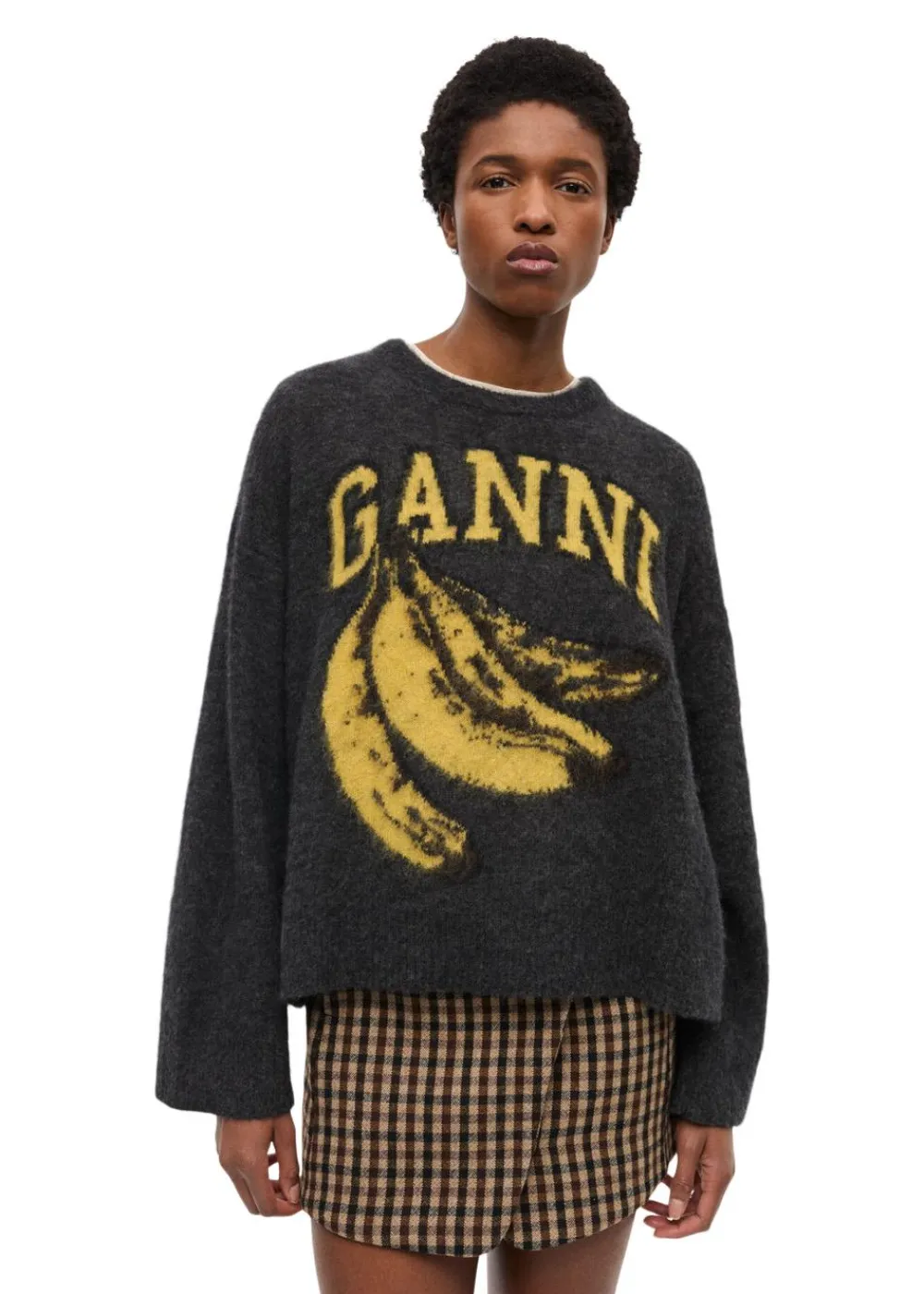 Fine Brushed Alpaca Banana Oversized O-neck>Ganni Clearance