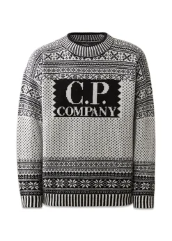 KNITWEAR CREW NECK LOGO LAMBSWOOL>C.P. Company Sale