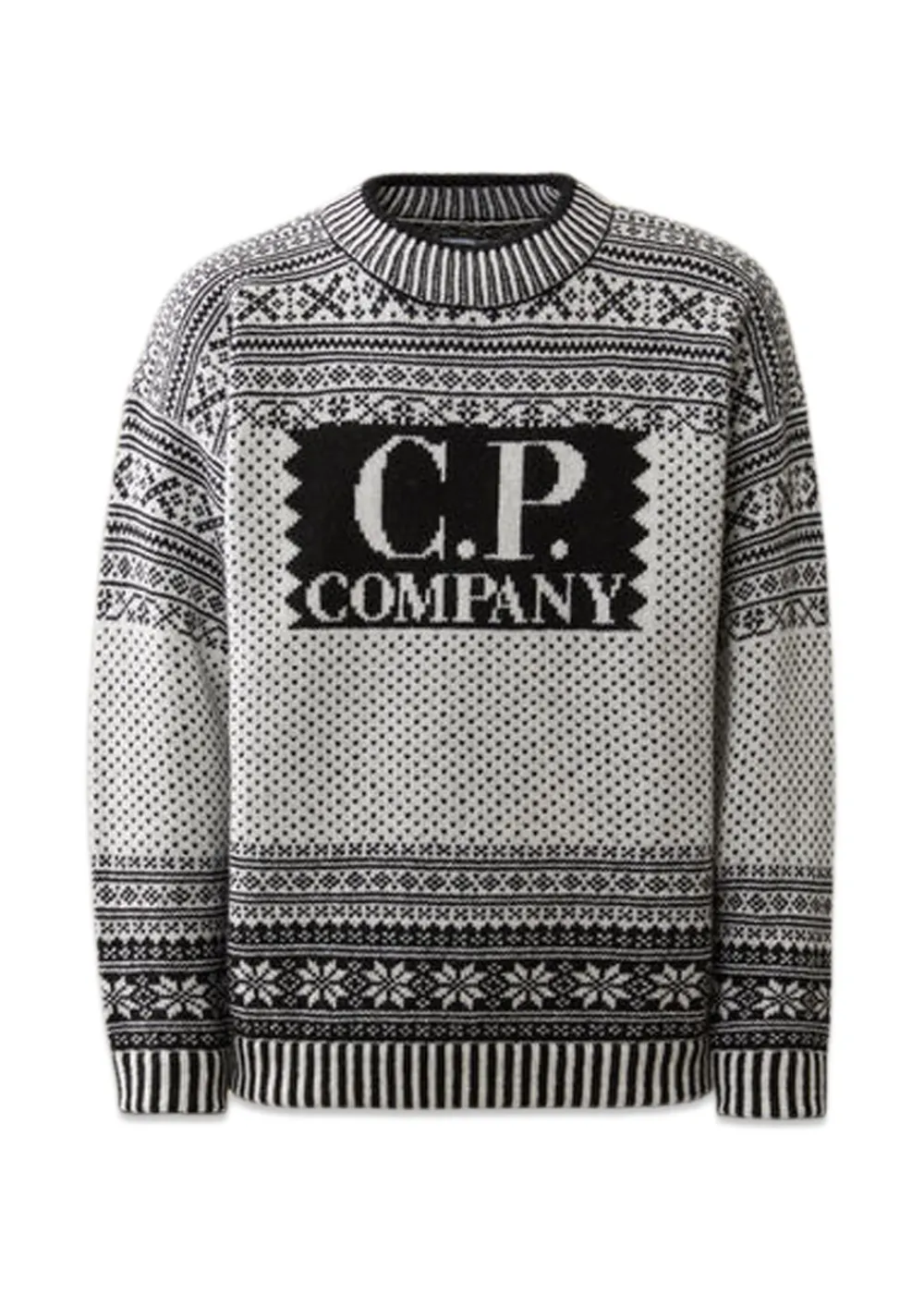 KNITWEAR CREW NECK LOGO LAMBSWOOL>C.P. Company Sale