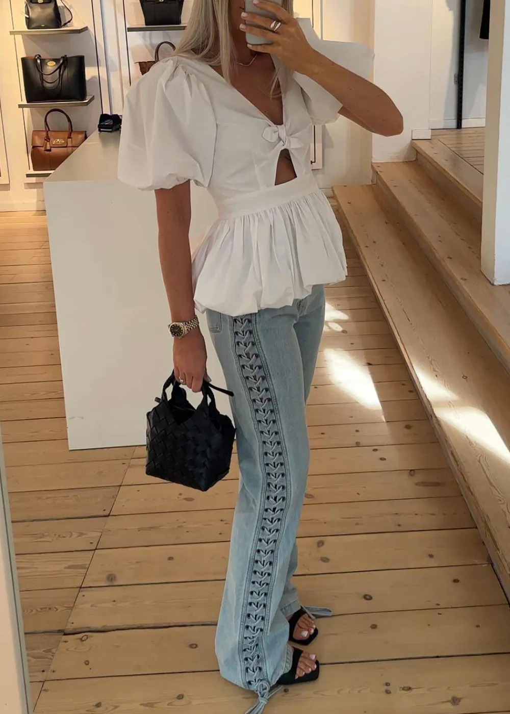 Laced Straight Leg Jeans>Rotate Outlet