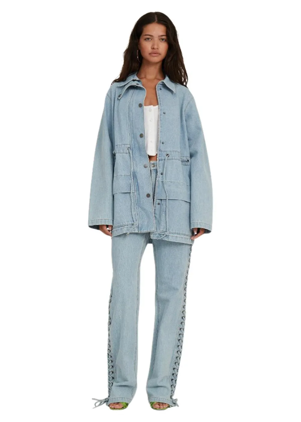 Laced Straight Leg Jeans>Rotate Outlet