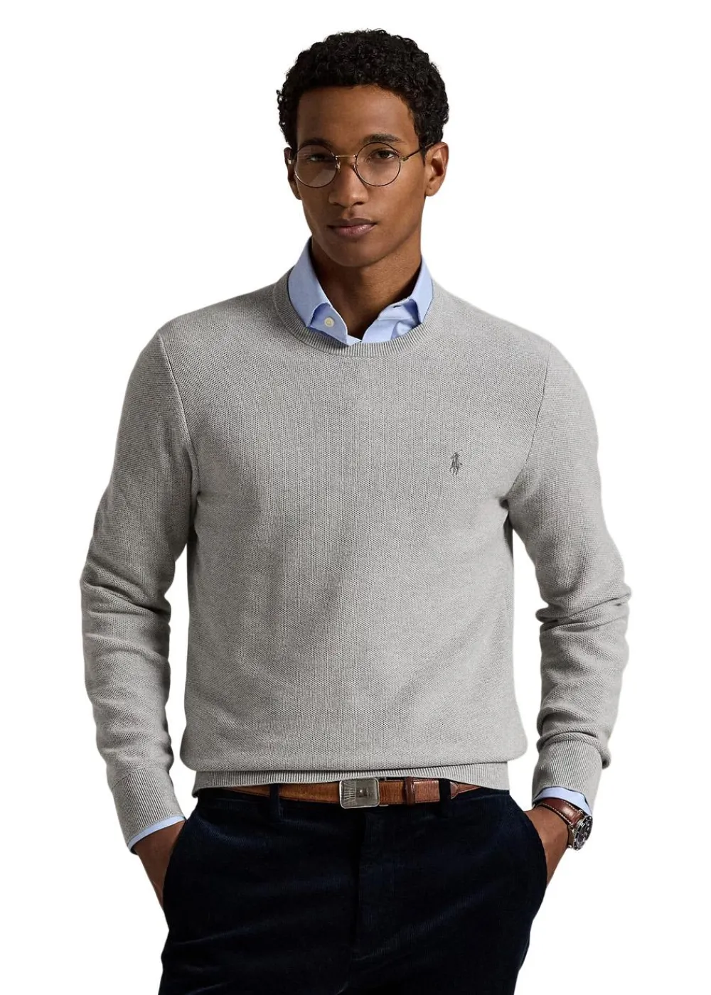 Mesh Knit Cotton Crewneck Sweater>Ralph Lauren Best