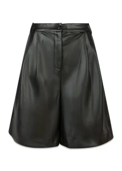 Nika Bermuda PU Shorts>Neo Noir