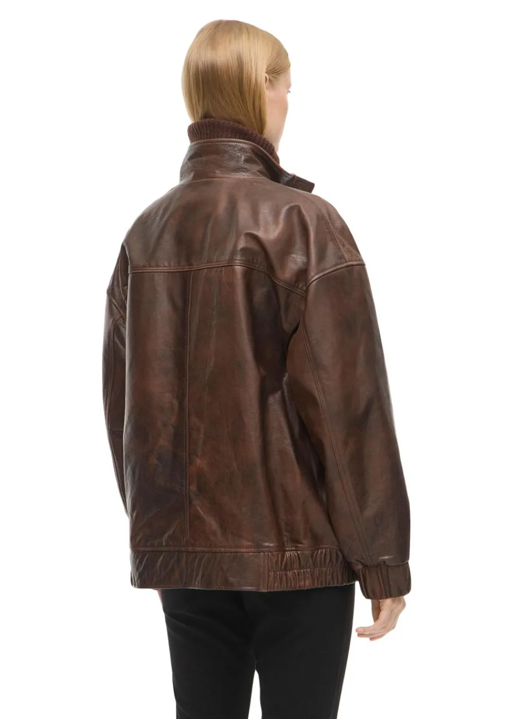 OVERSIZED LEATHER JACKET>ROUGE EDIT Hot