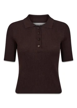 Piccolo SS Polo Rib Knit>HAUTE L’AMITIÉ Clearance