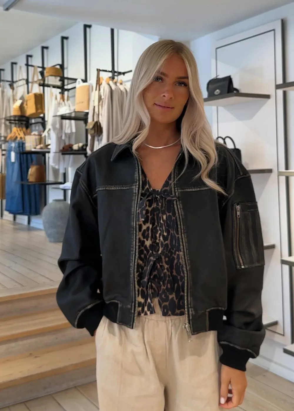 Rocker Leather Bomber>Oval Square Discount