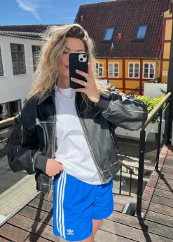 Rocker Leather Bomber><noscript><img width=