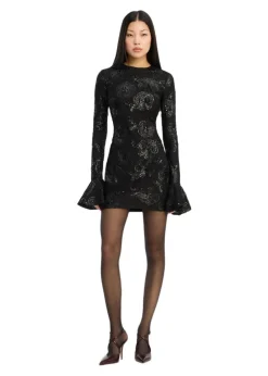SEQUINS LS MINI DRESS><noscript><img width=