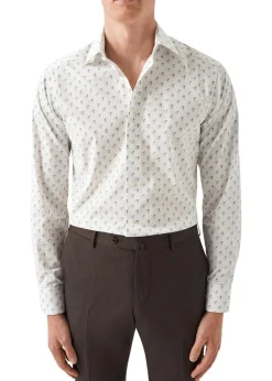 Slim Drink Print Poplin Shirt>Eton Online