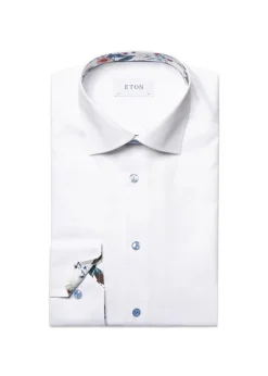 Slim Floral Effect Signature Twill Shirt></noscript>Eton Sale