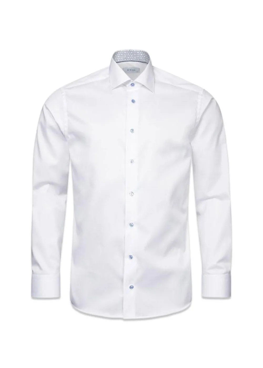 Slim Geometric Efferct Signatrue Twill Shirt>Eton Online