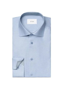 Slim Semi Solid Effect Dobby Shirt>Eton New