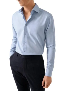 Slim Semi Solid Effect Dobby Shirt>Eton New