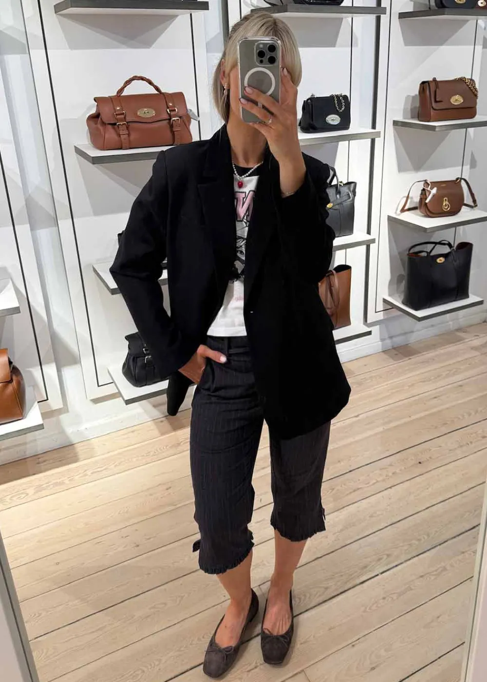 Stretch Stripe Tailoring Capri Pants>Ganni Clearance