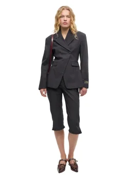 Stretch Stripe Tailoring Capri Pants><noscript><img width=