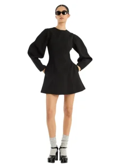 SUITING FLARED MINI DRESS><noscript><img width=