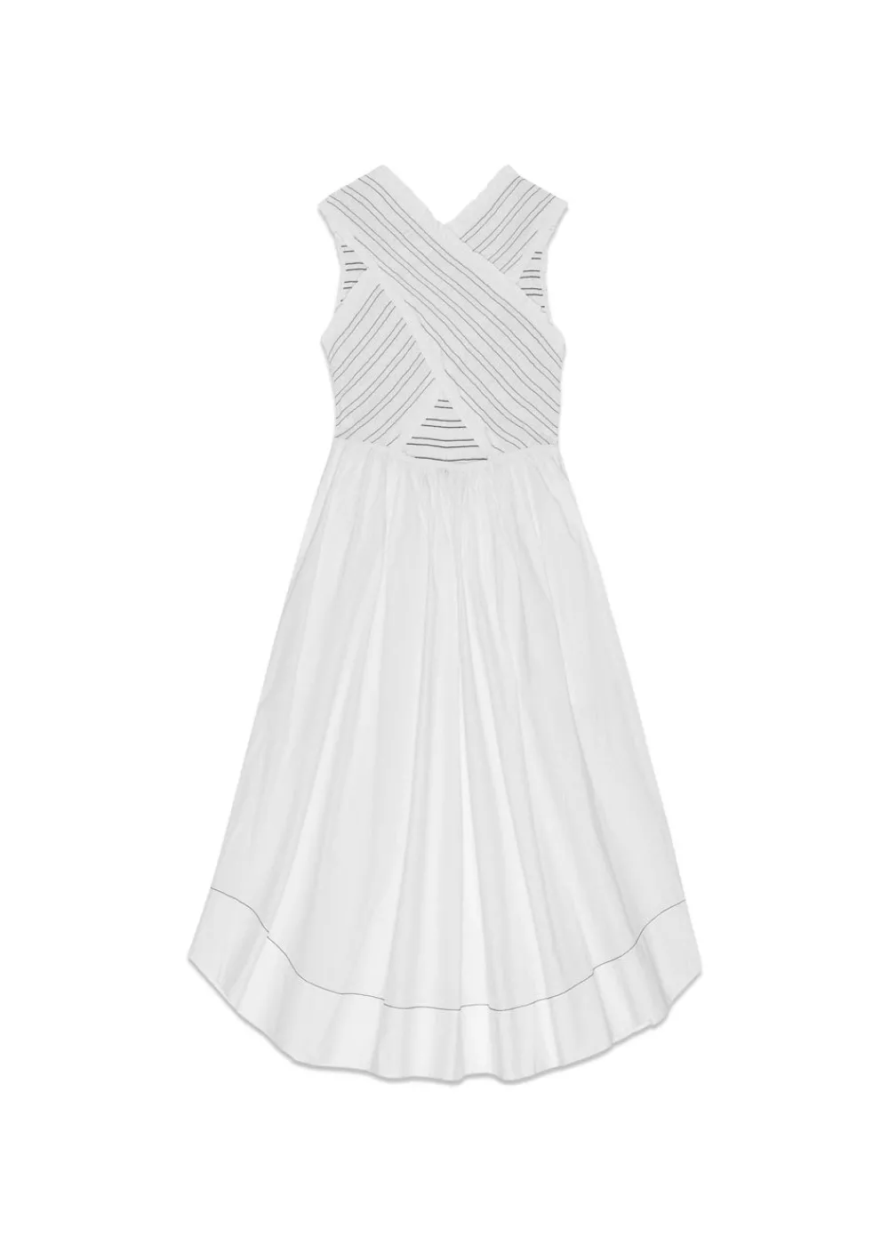 Washed Stretch Cotton Smock Midi Straps Dress>Ganni