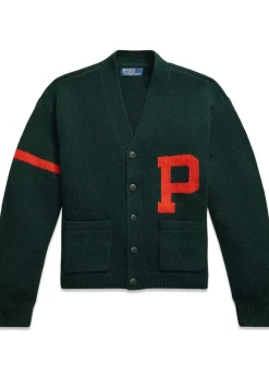 Wool V-Neck Letter Cardigan>Ralph Lauren Clearance